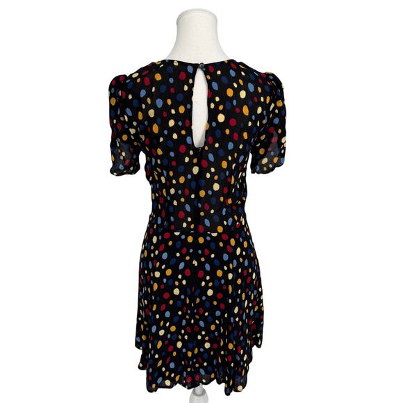 Reformation Violette Fiesta Mini Dress Polka Dot Colorful Fit & Flare Size 12 - Picture 4 of 9